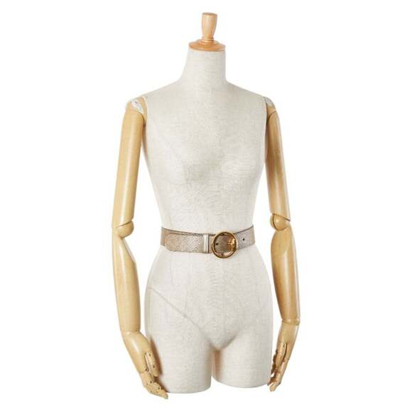 Gucci Diamante Belt 80 32 Beige Gold Leather Men's GUCCI - Picture 8 of 8